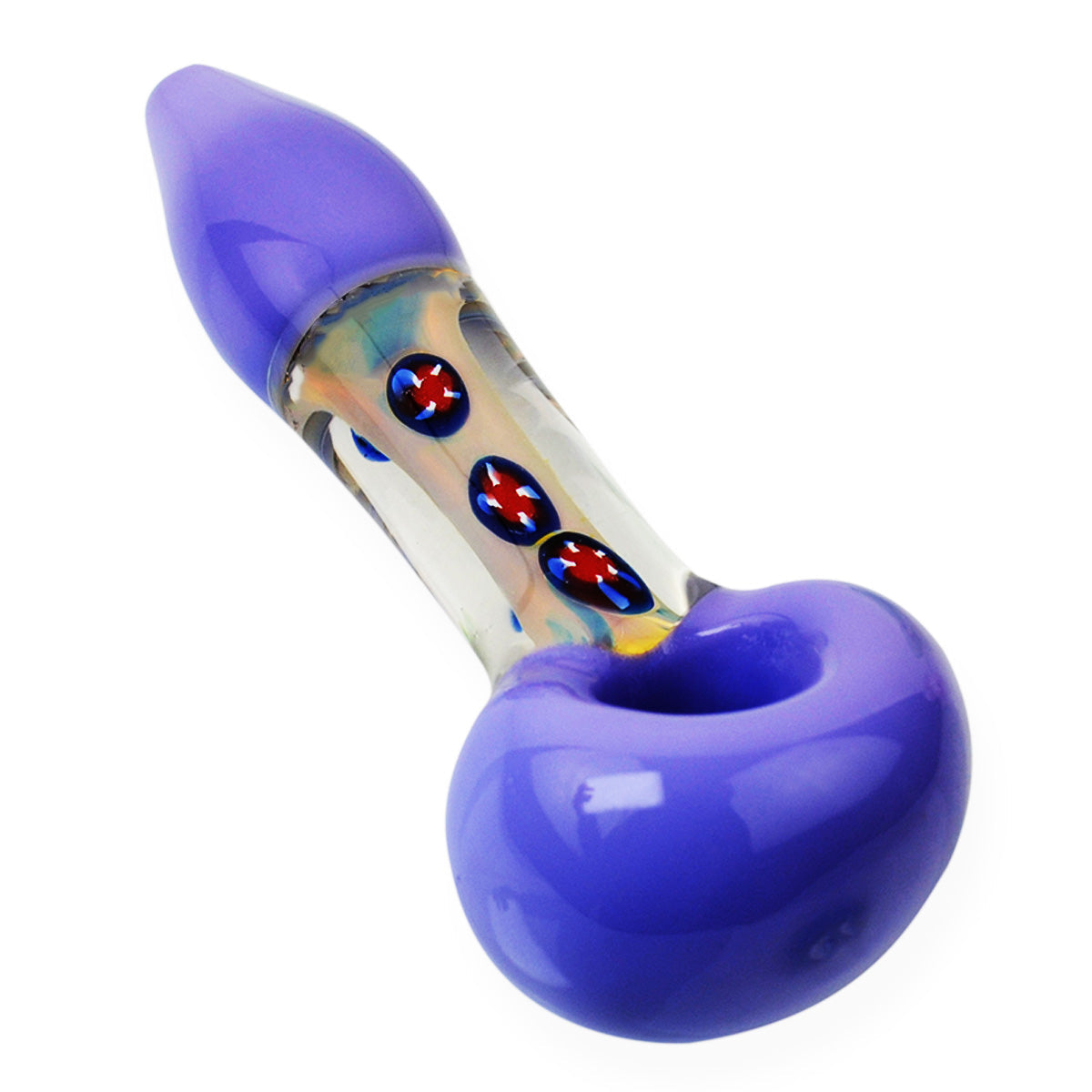 Tubo de color Tubo de mano Transparente Vidrio medio Diseño floral 150 gramos 4.5 "