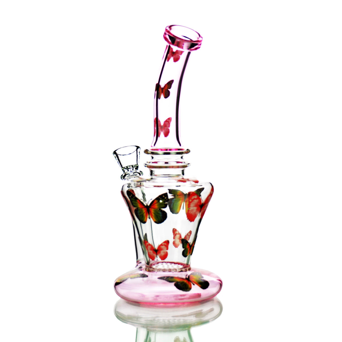 Butterfly Girly Water Pipe Rig with Honeycomb (10")
