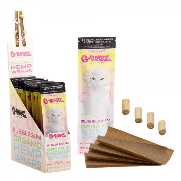 G-Rollz Pet Rock 4 envolturas de cáñamo orgánico con filtros (15 paquetes por caja)