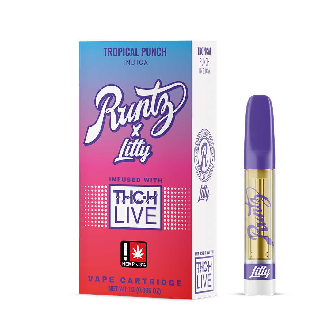 RUNTZ X LITTY LIVE RESIN - TROPICAL PUNCH - CARTRIDGE - 10PK - INDICA