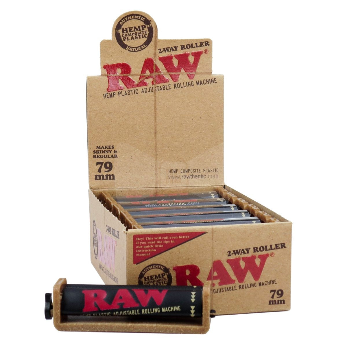 Raw 2-Way Adjustable Roller 79mm 12pc. Box