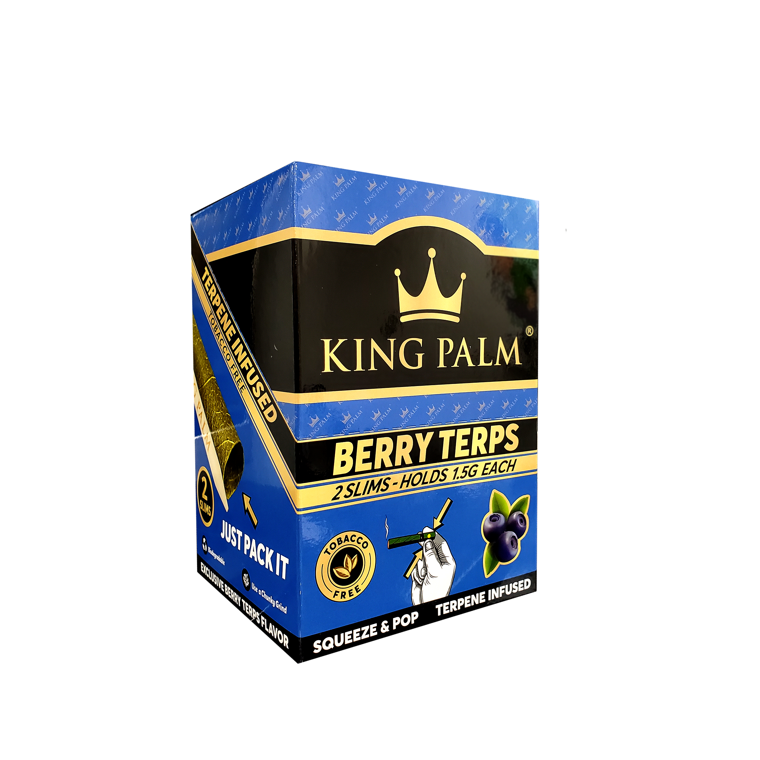 KING PALM 2 SLIM ROLLS 20PK DISPLAY - BERRY TERPS