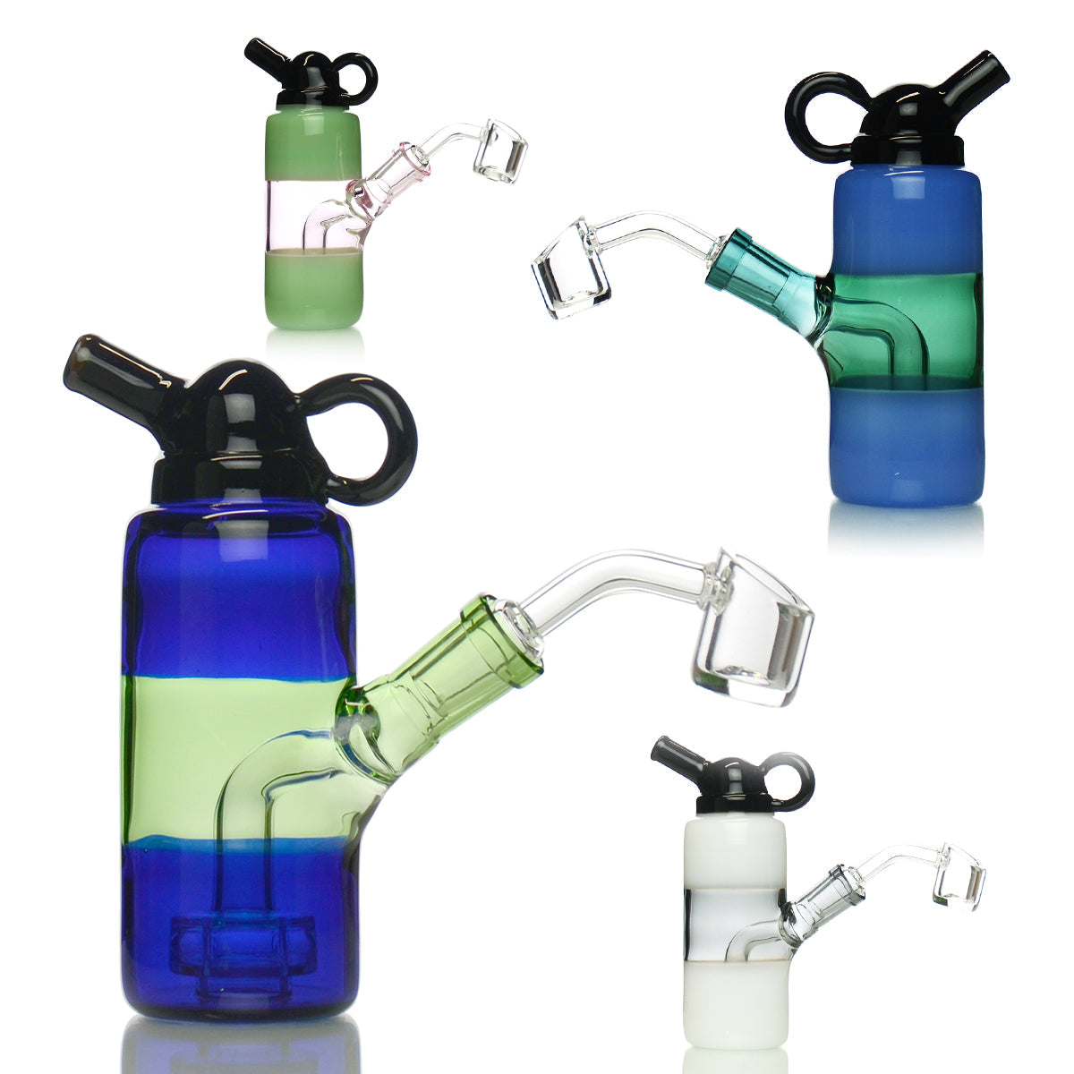 5.5" Water Pipe Rig Bottle Design with 14mm Male Banger