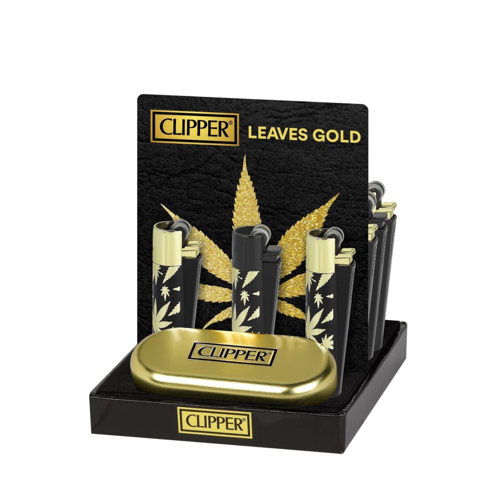 Clipper Metal Leaves Gold Lighter