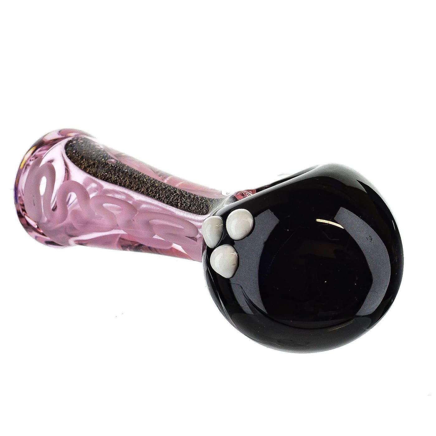 Dichroic Ebony and Pink Glass Spoon