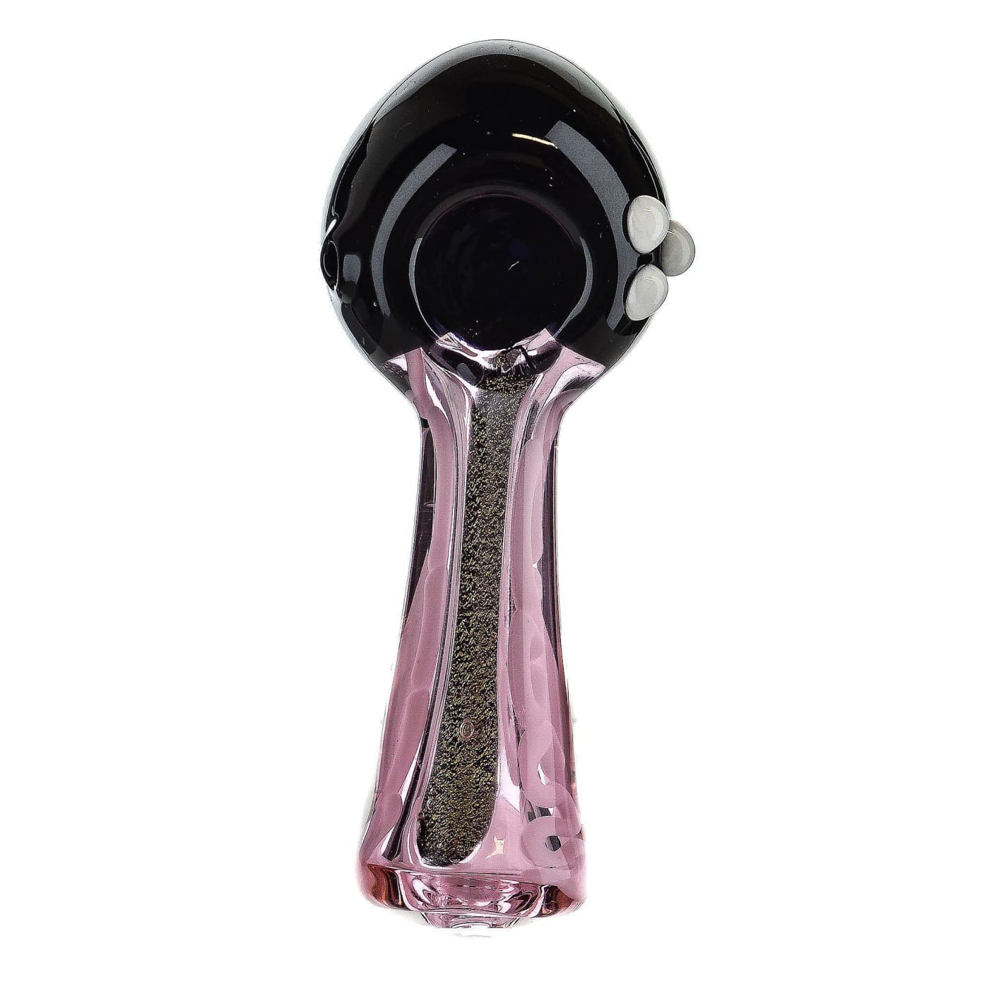 Dichroic Ebony and Pink Glass Spoon