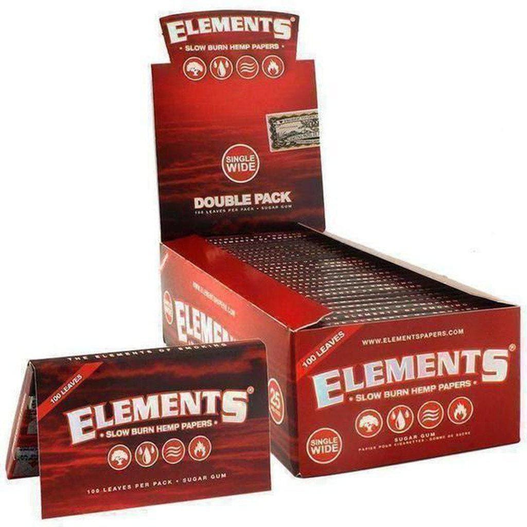 Elements Red Single Wide Slow Burn Rolling Papers