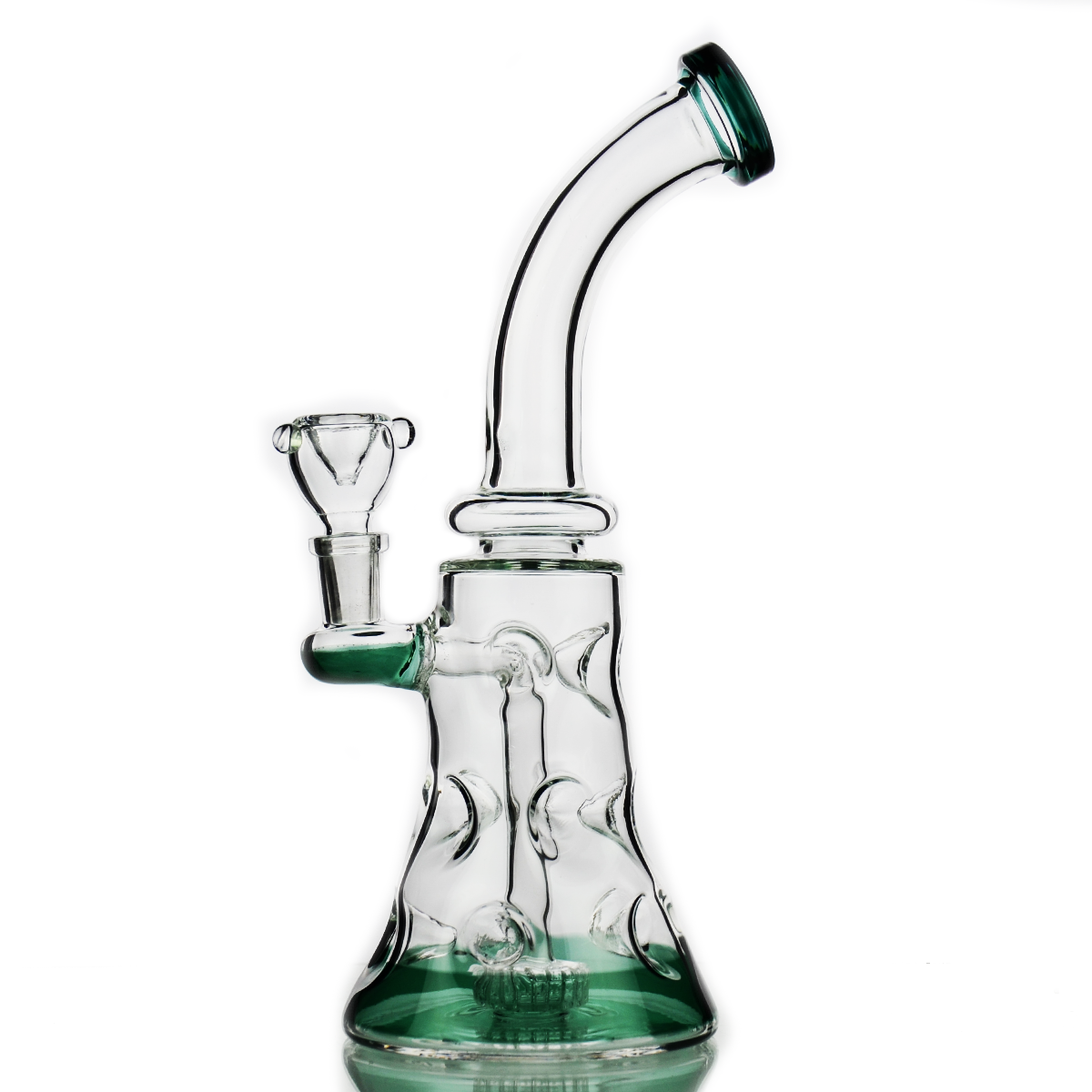 Water Pipe ICE style with matrix perc and dry herb bowl 10"