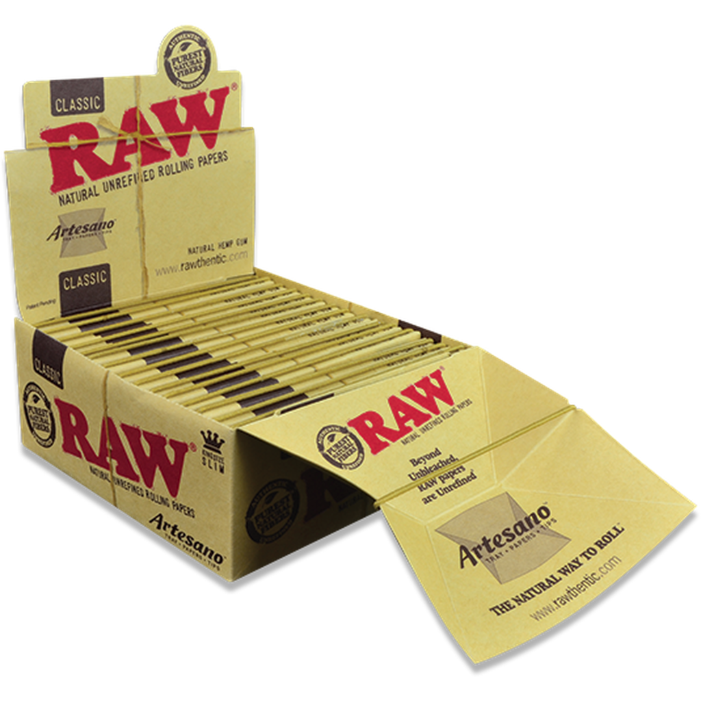 RAW Rolling Papers Wholesale Classic - Brown color King Size Rolling Papers  (Fits Bingo's Rolling Tray & Glass Tips) - Bingo's