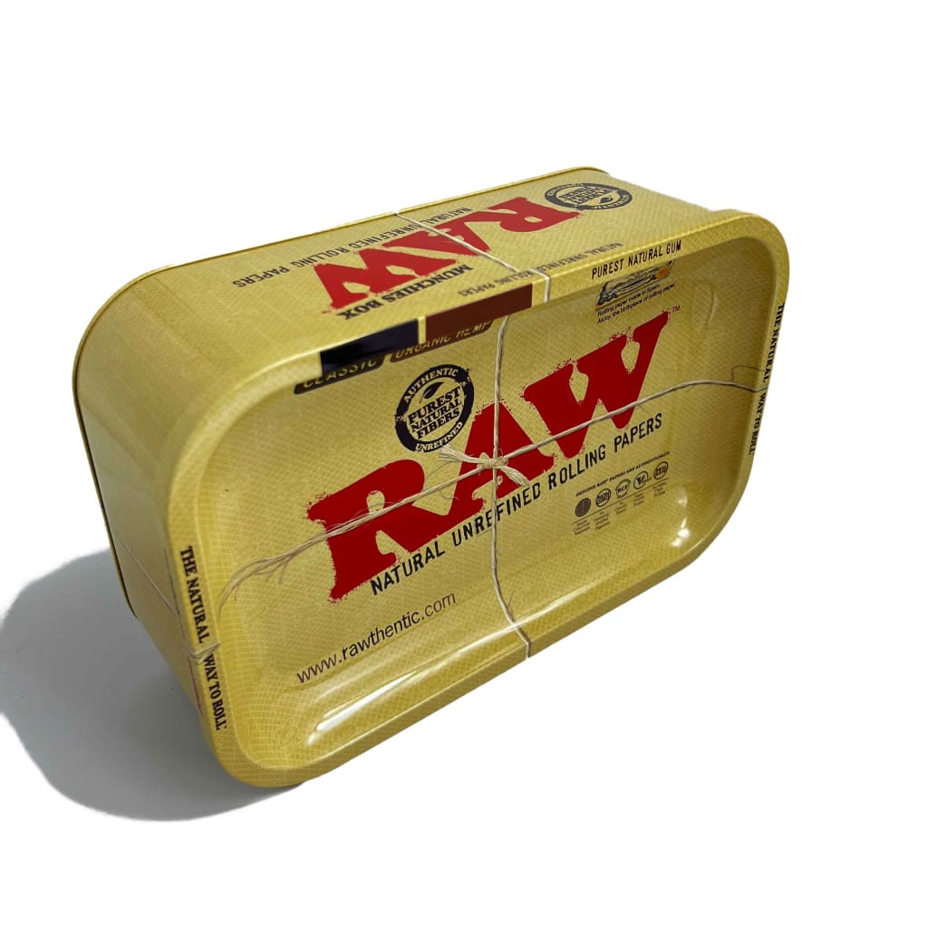 Caja Raw Munchies con bandeja para liar Raw en la parte superior