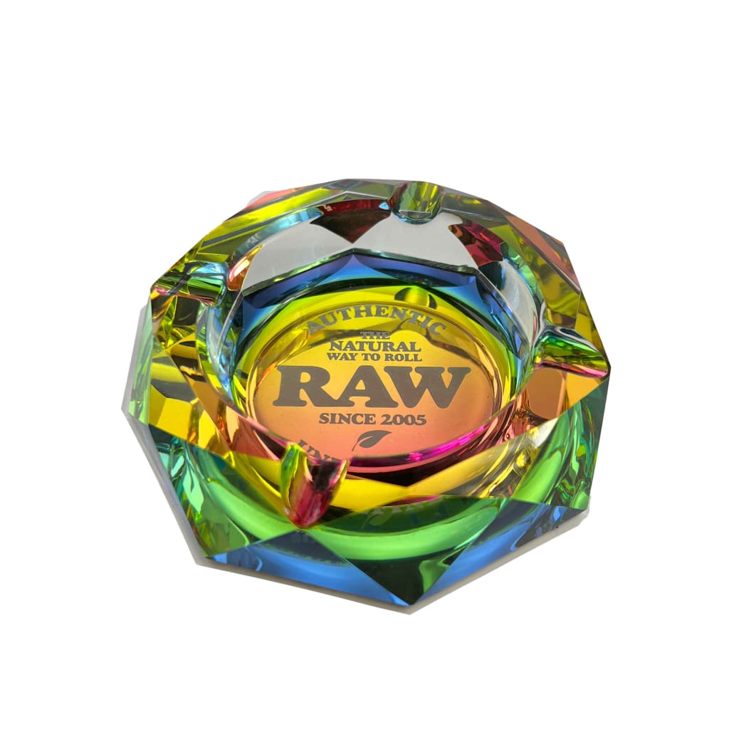 Cendrier Brut En Verre Multicolore RAW Rainbow Glass Ashtray - Élégant Et Original