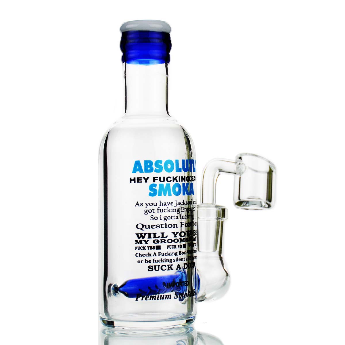 Equipo para botella de licor Micro Vodka de 5" con Perc L-Line y Banger macho de 14 mm