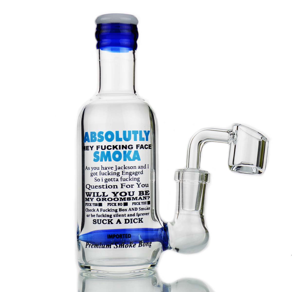 Equipo para botella de licor Micro Vodka de 5" con Perc L-Line y Banger macho de 14 mm